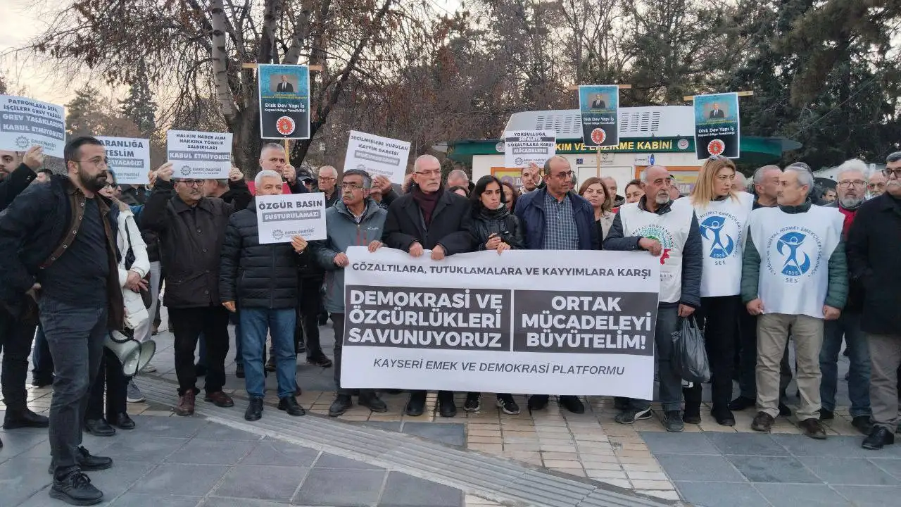 Kayseri’de gözaltılar ve kayyımlara karşı basın açıklaması: Baskılar bizi yıldıramaz!