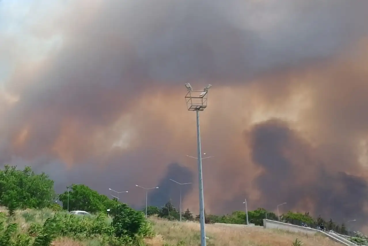 Çanakkale'de tarım arazisinde başlayıp ormana sıçrayan yangına müdahale ediliyor