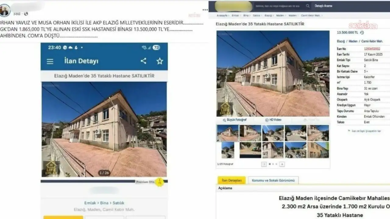 SGK'nin sattığı hastane binası 7 ay sonra 13,5 milyon liraya satışa çıkarıldı