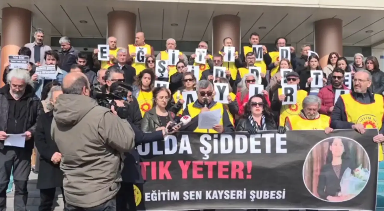 Eğitim Sen Kayseri Şubesi'nden Fatma Nur Çelik için basın açıklaması