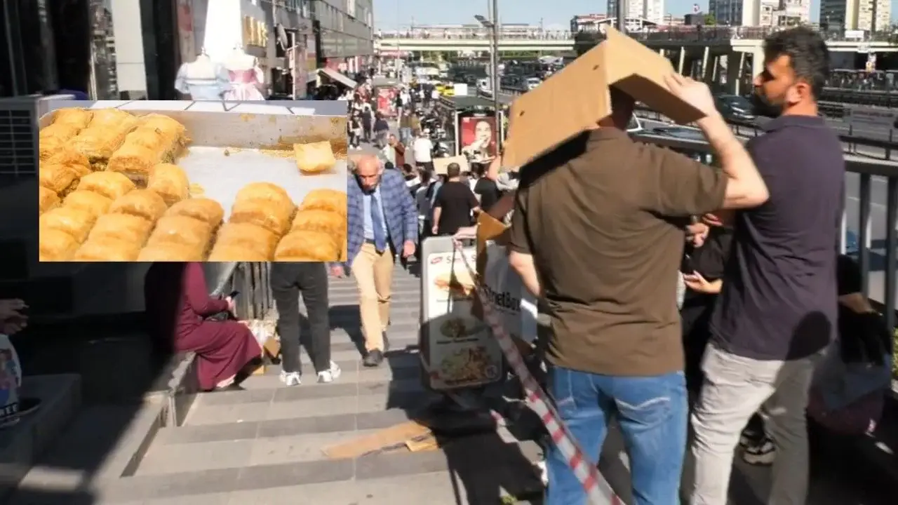 Güneş altında ucuz baklava kuyruğu 