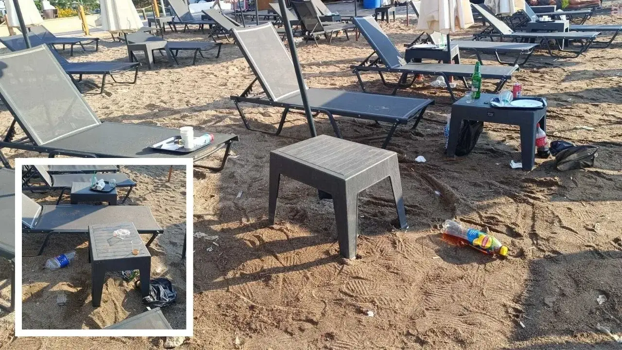 Marmaris'te ücretsiz halk plajında bırakılan atıklar tepki çekti