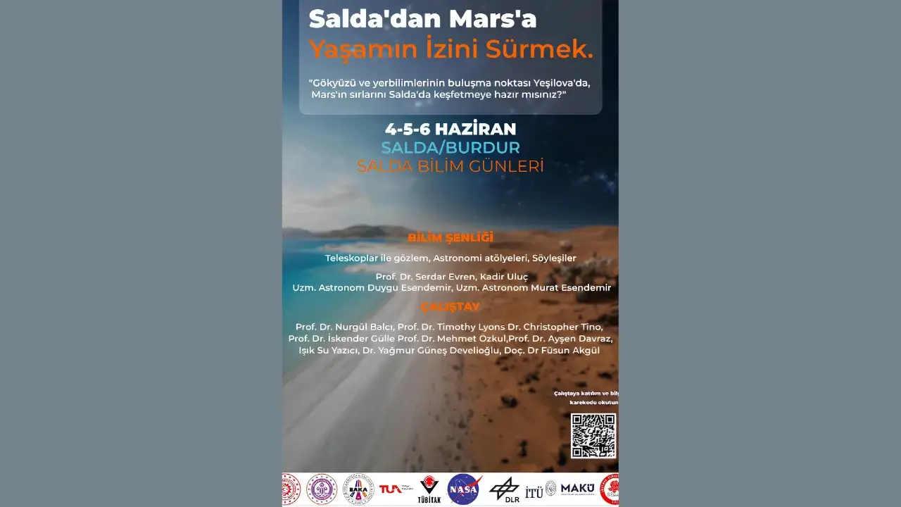 Salda'dan Mars'a Yaşamın İzi Çalıştayı ve Bilim Şenliği başlıyor