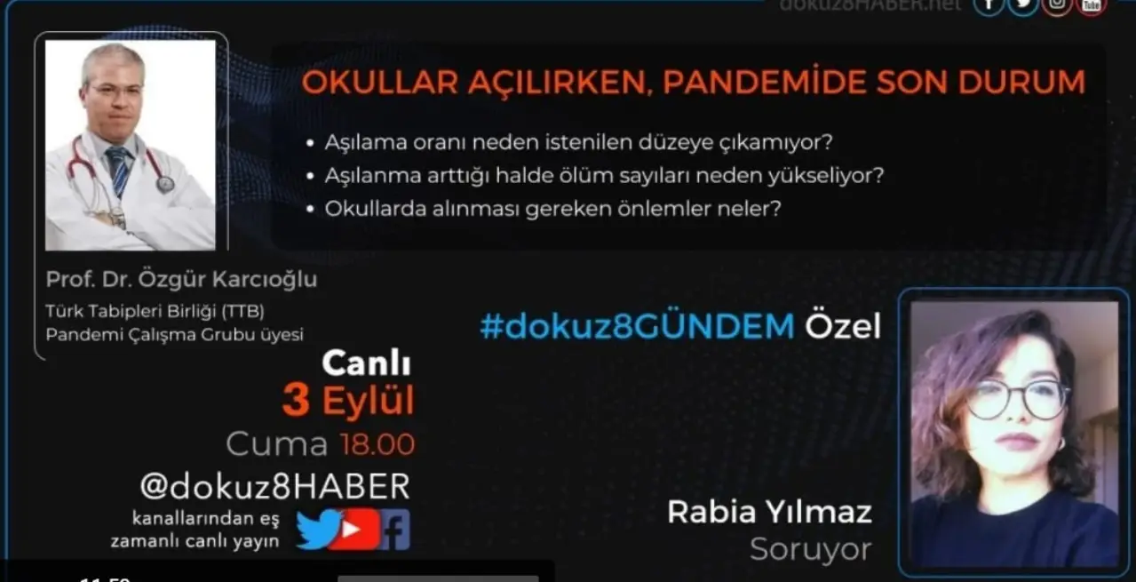 Pandemi ve aşılamadaki son durum dokuz8GÜNDEM Özel programında konuşuluyor
