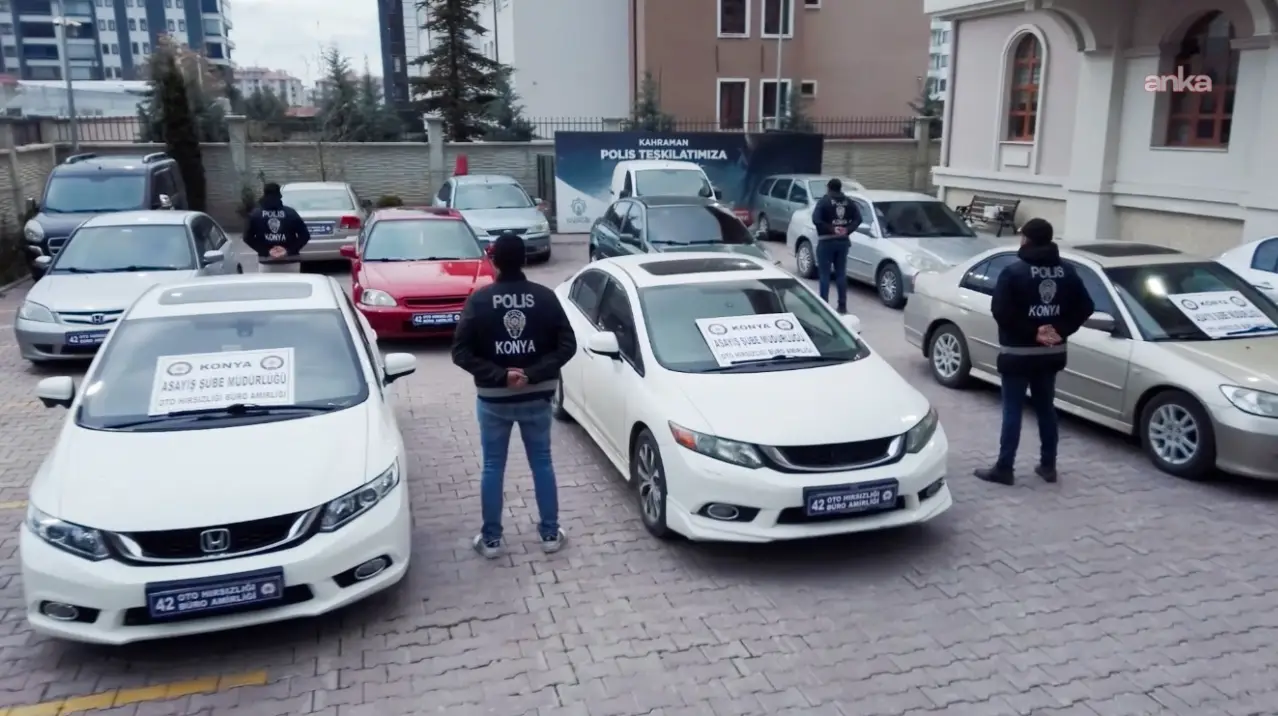 Konya'da 95 milyon liralık "change" araç operasyonu: 115 adet araç ele geçirildi