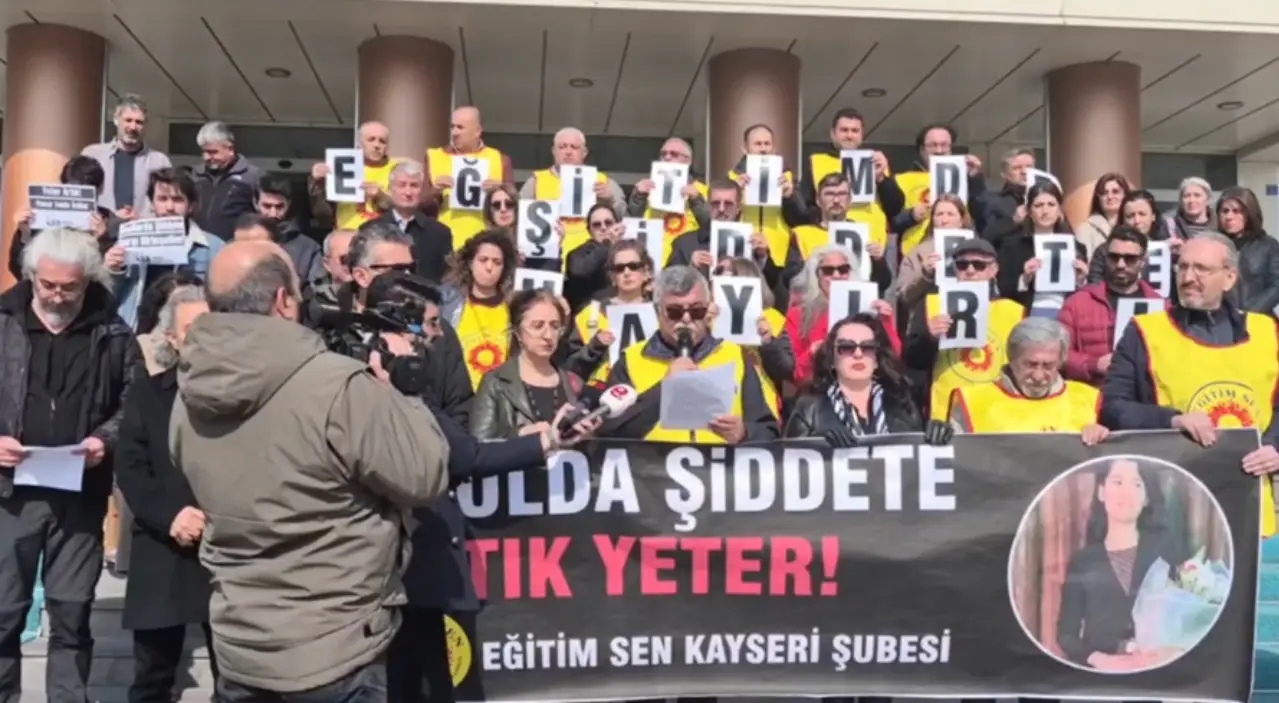 Eğitim Sen Kayseri Şubesi'nden Fatma Nur Çelik için basın açıklaması