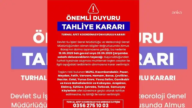 Amasya ve Tokat'ın Turhal ilçesinde eğitime 'sel ve taşkın riski' nedeniyle ara verildi