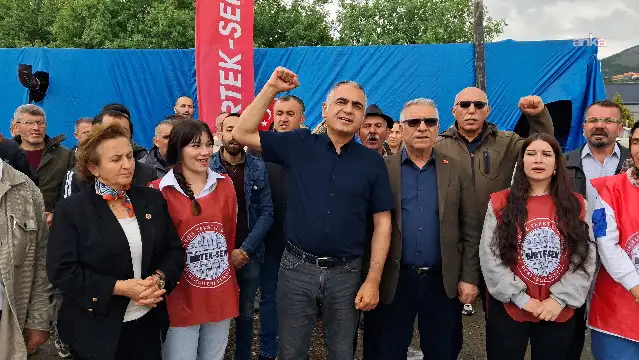 BİRTEK-SEN Genel Başkanı Türkmen tahliye sonrası direniş çadırında