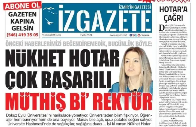 İz Gazete’den çok başarılı müthiş bi’ manşet!