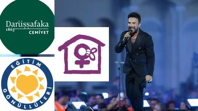 Tarkan İzmir konserinin gelirini  TEGV, Mor Çatı, Darüşşafaka'ya bağışladı