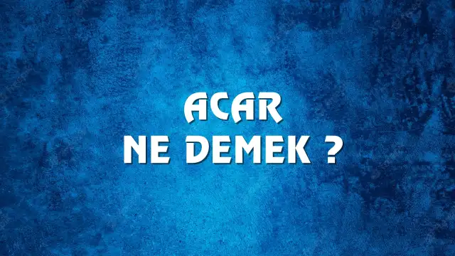 Acar Ne Demek, Ne Anlama Gelir? Acar Kelimesi TDK Sözlük Anlamı Nedir?