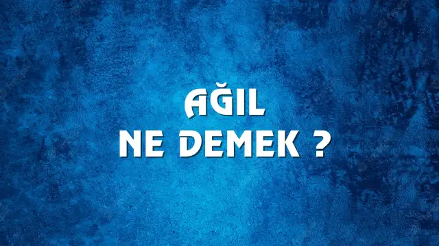 Ağıl ne demek ve kökeni nedir? Ağıl Ne Demek, Ne Anlama Gelir? Ağıl Kelimesi TDK Sözlük Anlamı Nedir?