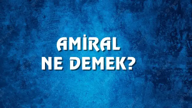 Amiral Ne Demek, Ne Anlama Gelir? Amiral Kelimesi TDK Sözlük Anlamı Nedir?