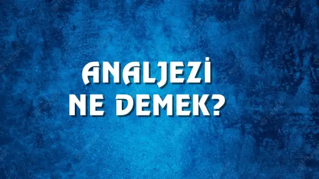 Analjezi Ne Demek, Ne Anlama Gelir? Analjezi Kelimesi TDK Sözlük Anlamı Nedir?