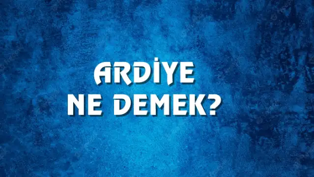 Ardiye Ne Demek, Ne Anlama Gelir? Ardiye Kelimesi TDK Sözlük Anlamı Nedir?