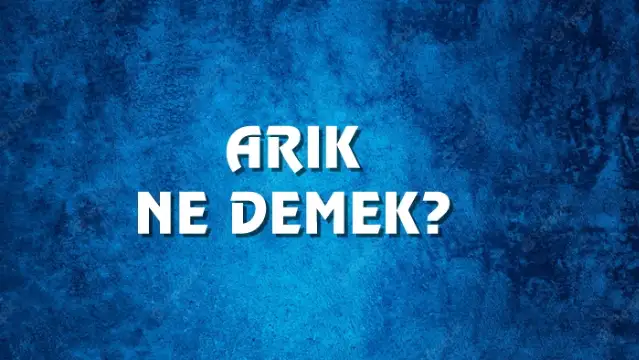 Arık Ne Demek, Ne Anlama Gelir? Arık Kelimesi TDK Sözlük Anlamı Nedir?