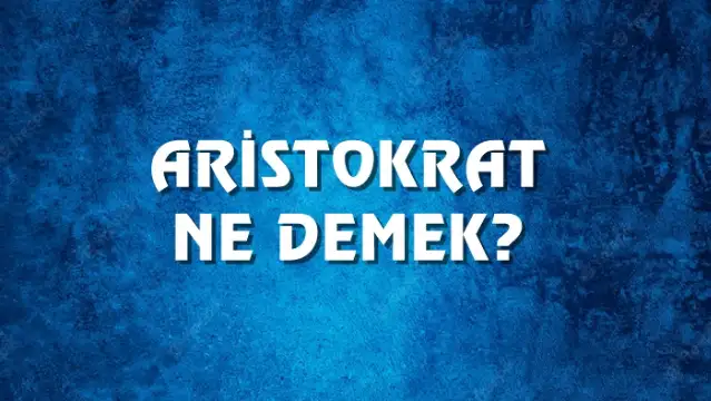 Aristokrat Ne Demek, Ne Anlama Gelir? Aristokrat Kelimesi TDK Sözlük Anlamı Nedir?