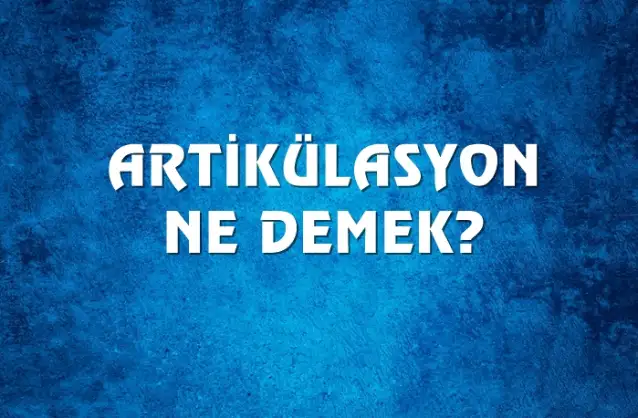 Artikülasyon Ne Demek, Ne Anlama Gelir? Artikülasyon Kelimesi TDK Sözlük Anlamı Nedir?