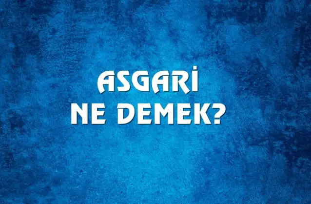 Asgari Ne Demek, Ne Anlama Gelir? Asgari Kelimesi TDK Sözlük Anlamı Nedir?