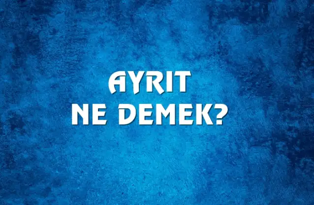 Ayrıt Ne Demek, Ne Anlama Gelir? Ayrıt Kelimesi TDK Sözlük Anlamı Nedir?