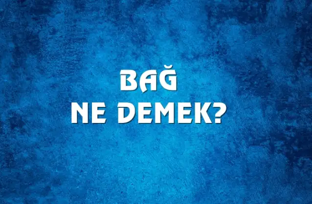 Bağ Ne Demek, Ne Anlama Gelir? Bağ Kelimesi TDK Sözlük Anlamı Nedir?