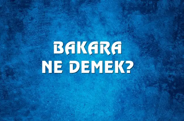 Bakara Ne Demek, Ne Anlama Gelir? Bakara Kelimesi TDK Sözlük Anlamı Nedir?