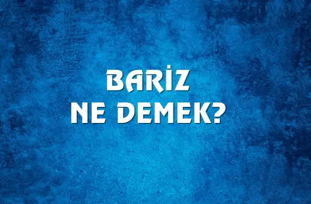 Bariz Ne Demek, Ne Anlama Gelir? Bariz Kelimesi TDK Sözlük Anlamı Nedir?