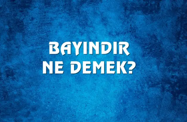 Bayındır Ne Demek, Ne Anlama Gelir? Bayındır Kelimesi TDK Sözlük Anlamı Nedir?