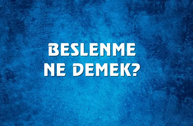 Beslenme Ne Demek, Ne Anlama Gelir? Beslenme Kelimesi TDK Sözlük Anlamı Nedir?