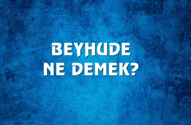 Beyhude Ne Demek, Ne Anlama Gelir? Beyhude Kelimesi TDK Sözlük Anlamı Nedir?