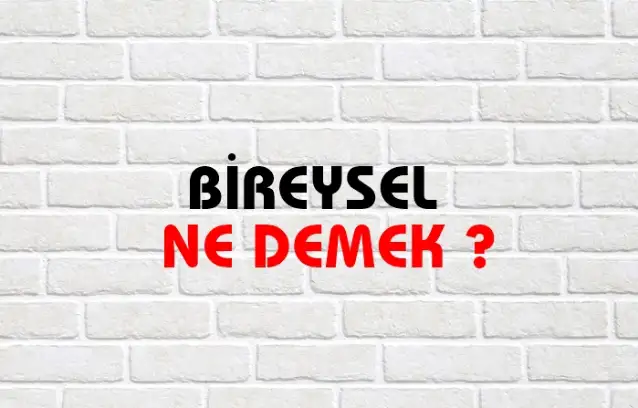 Bireysel Ne Demek, Ne Anlama Gelir? Bireysel Kelimesi TDK Sözlük Anlamı Nedir?