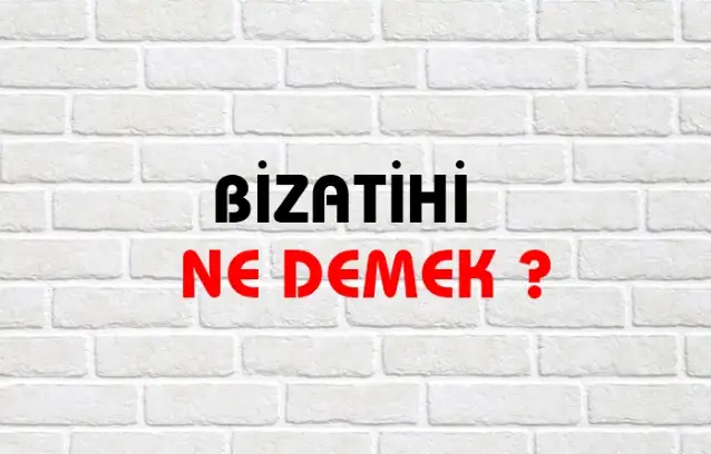 Bizatihi Ne Demek, Ne Anlama Gelir? Bizatihi Kelimesi TDK Sözlük Anlamı Nedir?