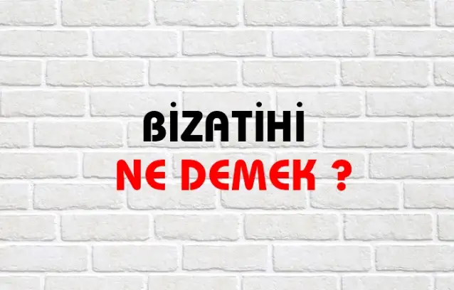 Bizatihi Ne Demek, Ne Anlama Gelir? Bizatihi Kelimesi TDK Sözlük Anlamı Nedir?