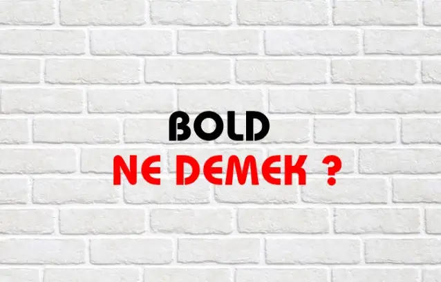Bold Ne Demek, Ne Anlama Gelir? Bold Kelimesi TDK Sözlük Anlamı Nedir?