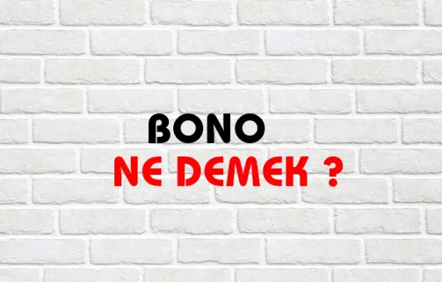 Bono Ne Demek, Ne Anlama Gelir? Bono Kelimesi TDK Sözlük Anlamı Nedir?