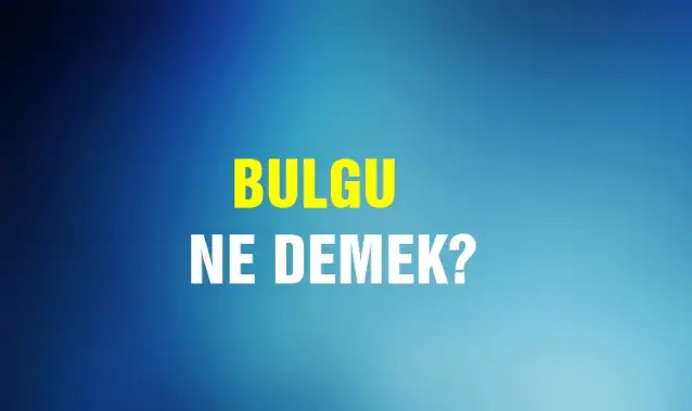 Bulgu Ne Demek, Ne Anlama Gelir? Bulgu Kelimesi TDK Sözlük Anlamı Nedir?