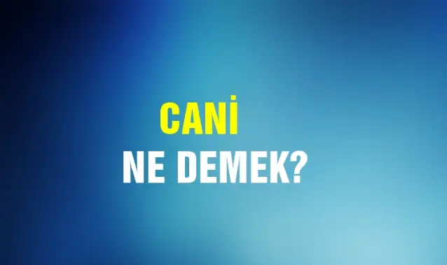 Cani Ne Demek, Ne Anlama Gelir? Cani Kelimesi TDK Sözlük Anlamı Nedir?