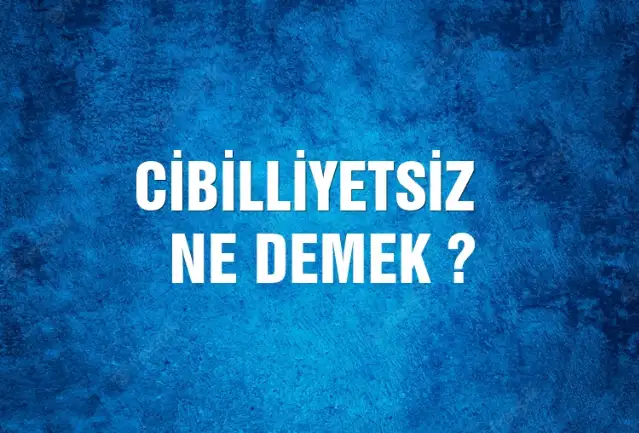 Cibilliyetsiz Ne Demek, Ne Anlama Gelir? Cibilliyetsiz Kelimesi TDK Sözlük Anlamı Nedir?