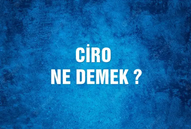 Ciro Ne Demek, Ne Anlama Gelir? Ciro Kelimesi TDK Sözlük Anlamı Nedir?