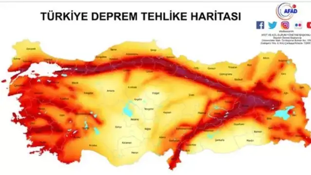 AFAD Türkiye Deprem Tehlike Haritası