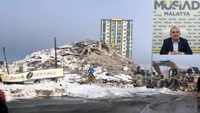 Depremde iki yıllık binası yıkılan Eski MÜSİAD şube başkanı  kayıplara karıştı