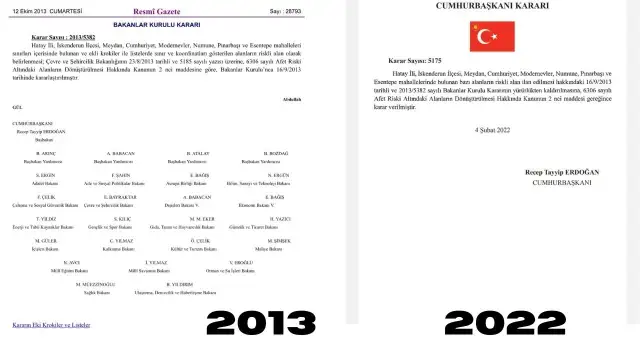 İkisinde de Erdoğan imzası: 2013'te riskli alan edilen İskenderun, 2022'de riskli alan olmaktan çıkarıldı