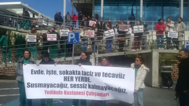 Yedikule Göğüs Hastalıkları Hastanesi'nin kadın çalışanları cinsel şiddete karşı güçlerini birleştirdi