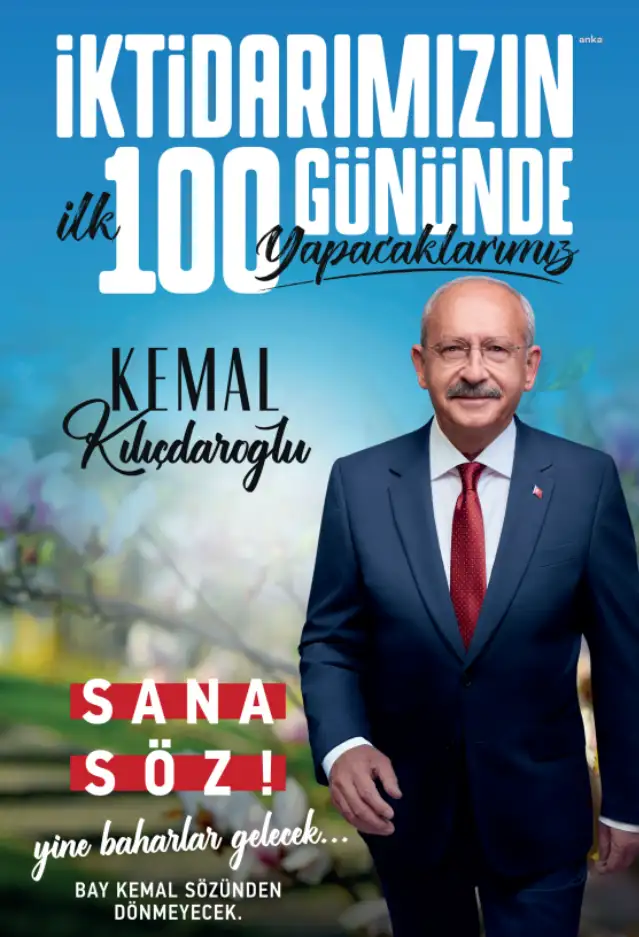 Kılıçdaroğlu’ndan, “İktidarımızın İlk 100 Gününde Yapacaklarımız” başlıklı broşür