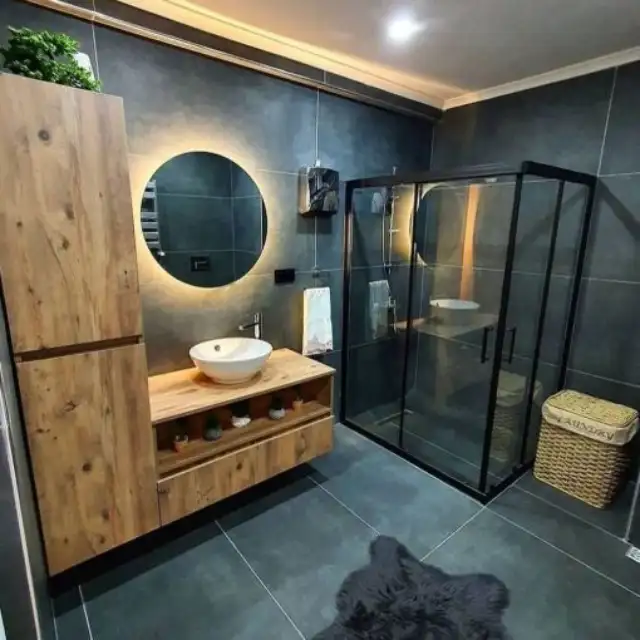 Yeni Tasarım Ahşap Banyo Dolabı Modelleri