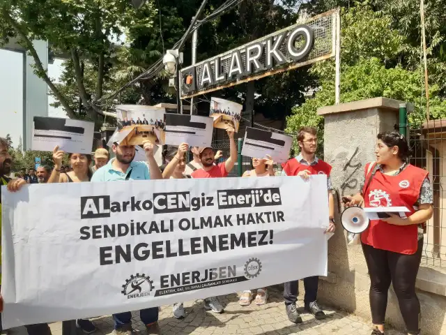 DİSK Enerji-Sen Alarko Holding önünden seslendi: “Sendikalı olmak haktır engellenemez”