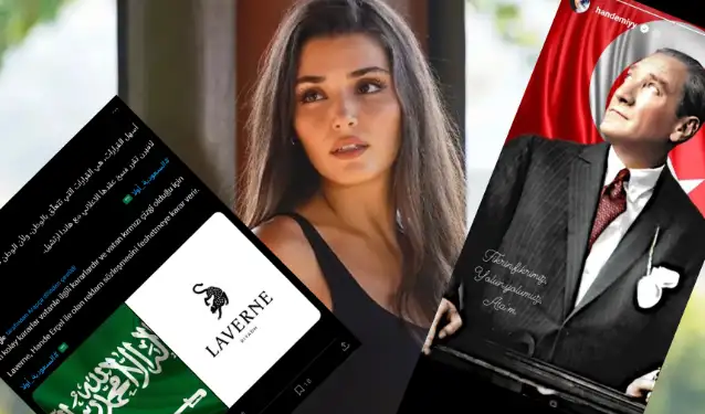 Hande Erçel Atatürk resmi paylaştı Suudi marka sözleşmesini iptal etti