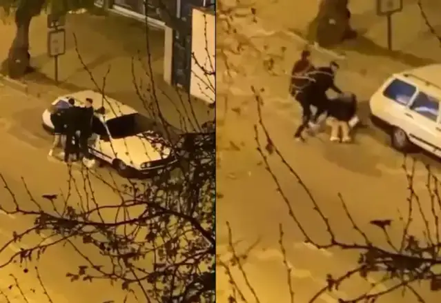 İzmir'de sokak ortasında kadına şiddet
