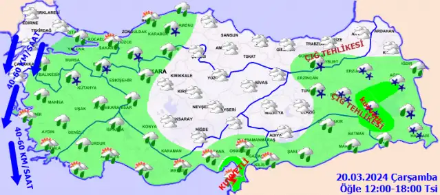 Meteoroloji'den sağanak ve kar yağışı uyarısı