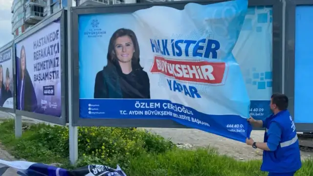 Aydın'da seçim afişleri tartışması